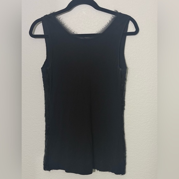 Calvin Klein black Sequin Tank Top with Eyelash Fringe, Medium or M - Picture 4 of 5